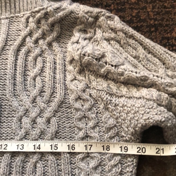 Irish Wool Cable Knit cowl sweater medium to large - Picture 9 of 10